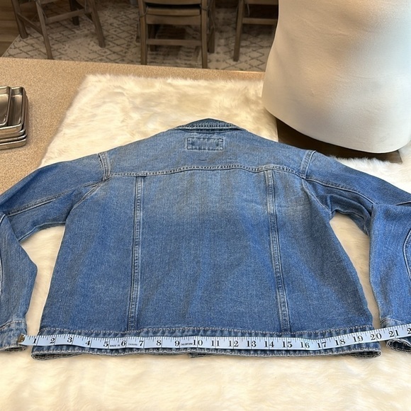 Denim Blvd., Los Angeles, medium blue distressed color, jean jacket, size medium - Picture 10 of 11